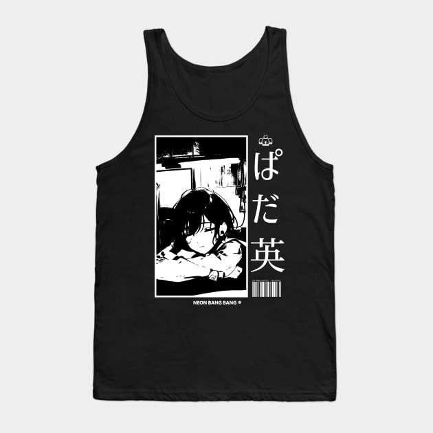 Lofi Study Manga Anime Girl Aesthetic Japan #4 Tank Top by Neon Bang Bang